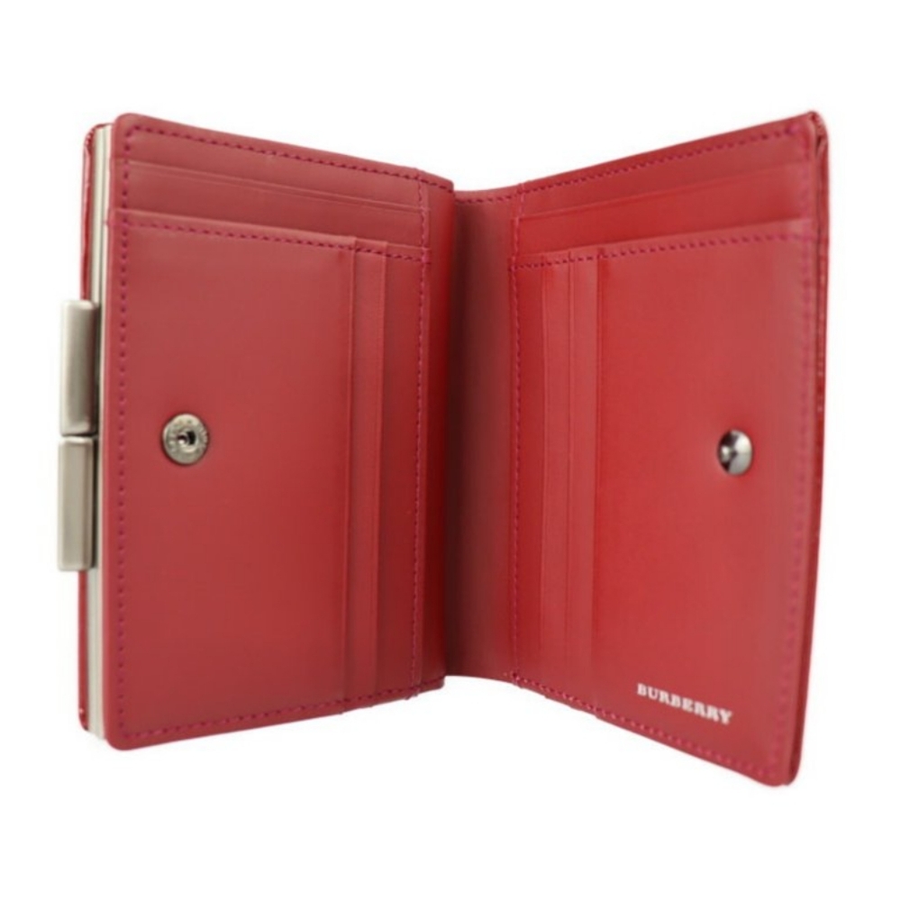 Mint! Burberry Check Clasp Bi-Fold Folio Wallet E… - image 2